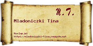 Mladoniczki Tina névjegykártya
